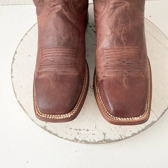 Rod Patrick Mens Cowboy Boots 8.5D Perro Loco Brown Leather Western Square Toe - Picture 6 of 12